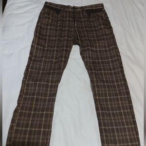 Stacy Adams Brown Plaid Men's Pants